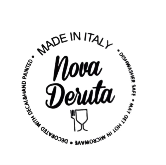 Nova Deruta - Vibrant Lemon Striped Plate/ Platter Made In Italy Hand Painted - Picture 3 of 7